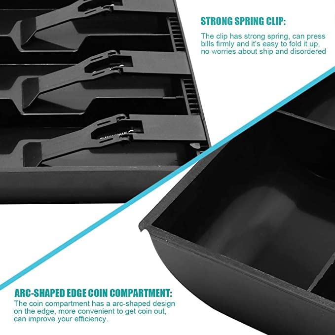Cash Tray Store Cash Organizer, Black 3