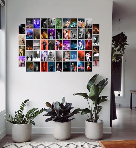 Image of Pack of 54 Hip Hop Wall Collage Kit Posters - 4 x 6 Inches Wall Decor Poster - Wall Art For Bedroom, Living room, Office - 1 Tissue Tape