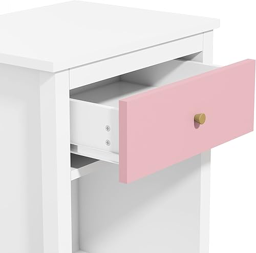 Miniatura 8 de Harper  Bright Designs Mesita de noche de 1 cajón mesita de noche de madera maciza color gris campo con parte superior de roble y un estante gris