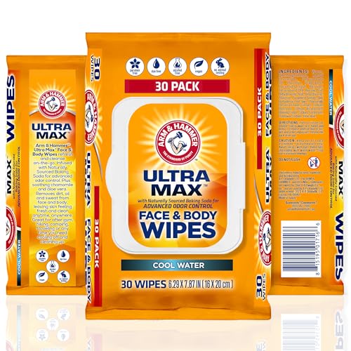 Arm and Hammer Face and Body Wipes for Adults -...