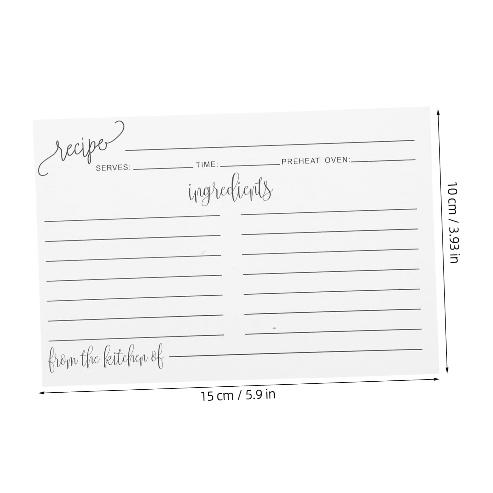 Operitacx 50pcs Writable Recipe Cards Double-sided Rustic for Kitchen Minimalist Design Sturdy Blank Cards for Bridal Showers Restaurant Recipes and Cooking Notes