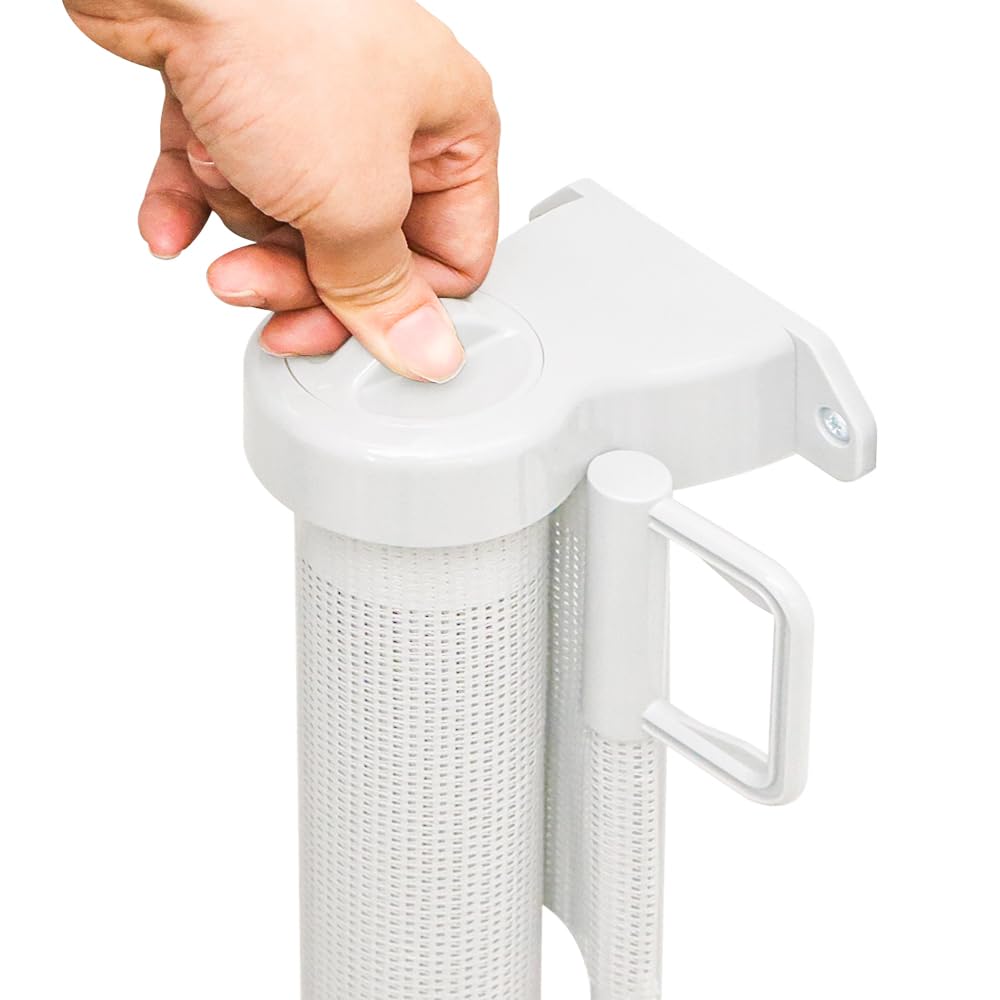 Barriere de Securite Enfant Barriere de Securite Chien Escalier pour Chien- Barriere de Securite Enroulable pour Escaliers,86 * 150cm - Blanc