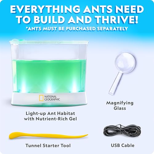 National Geographic Ant Habitat Kit - Light-Up Ant Terrarium with Built-in Magnifiers, Tunnel Starter Tool & More, Ant Activities for Kids, Ant Home, Ant Colony, Ant Habitat, Ant House for Kids - Image 5