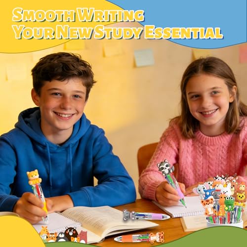 Save 33% on 30 Pcs Animal Multicolor Pens - Fun 4-in-1 Ballpoint Pens - Image 4