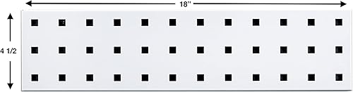 Miniatura 4 de Triton Products LocBoard - Tira de acero para tablero de clavijas, 18 x 4 12 pulgadas, color blanco