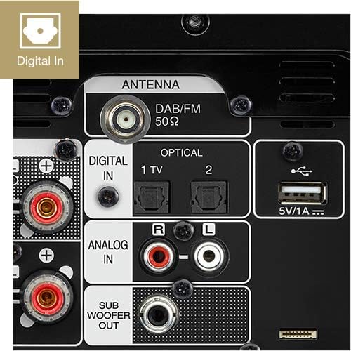 Close-up of digital and analog input ports on Marantz Melody M-CR412