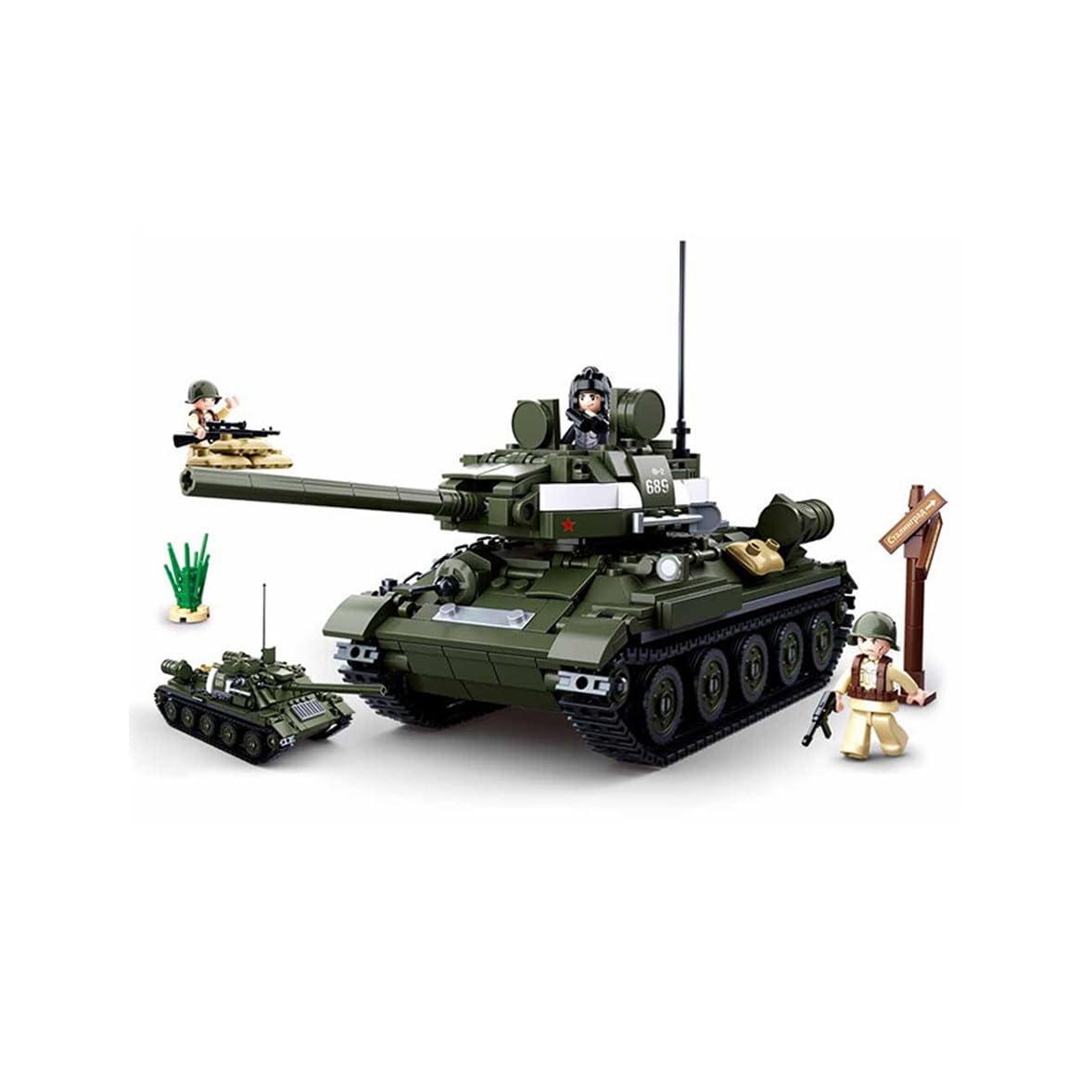 Sluban 101380689 - WWII - 2In1 Russian Tank / Tank Destroyer - New