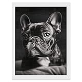 BTCOWZRV 5D Diamond Painting Kits for Adults, French Bulldog Diamond Art Kits for Beginners, DIY Full Round Drill Paint with Diamond Pictures Gem Art and Crafts for Home Decor 12