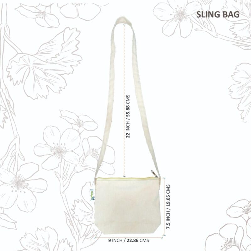 Image of VantageKart Women's Cotton Canvas Beige Sling Handbag Set of 4 - Stylish, Ideal for mobile phones and Crafting workshops & Beach