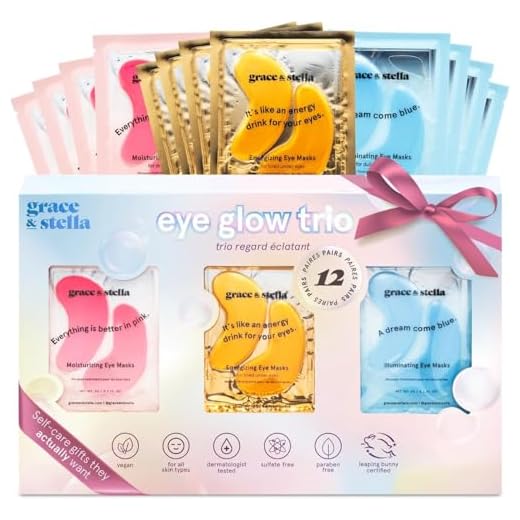 grace & stella Under Eye Patches (12 pairs) - Birthday Gifts for Women - Travel Essentials - Eye Masks for Puffy Eyes and Dark Circles - Anniversary Gifts for Her, Bachelorette Party Favors - Vegan