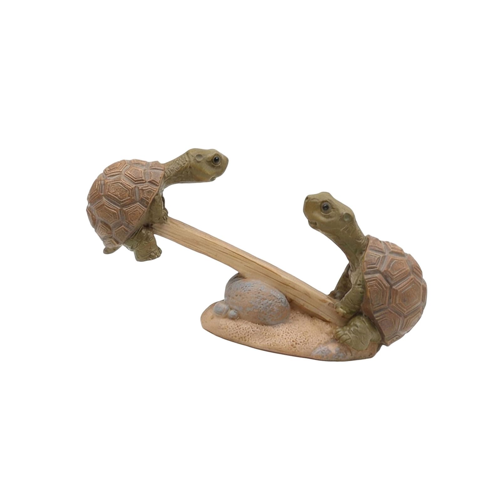 PLCPDM Lovely Turtle Seesaw Figurine Miniature Landscape Turtle Desktop Ornament Gift Decoration Sculpture Desktop Ornament