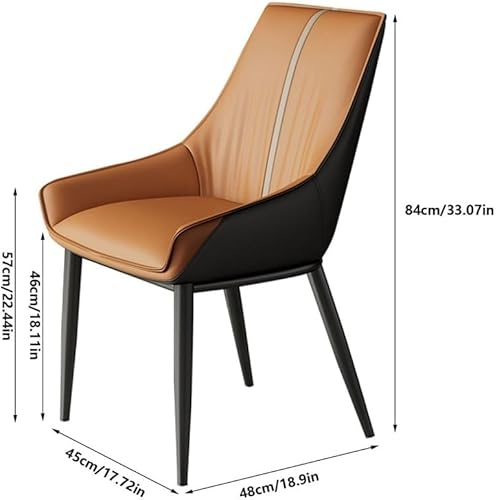 Miniatura 3 de Sillas de comedor, sillas de comedor modernas de mediados de siglo con cojines gruesos de piel sintética, sillas para comedor (naranja)