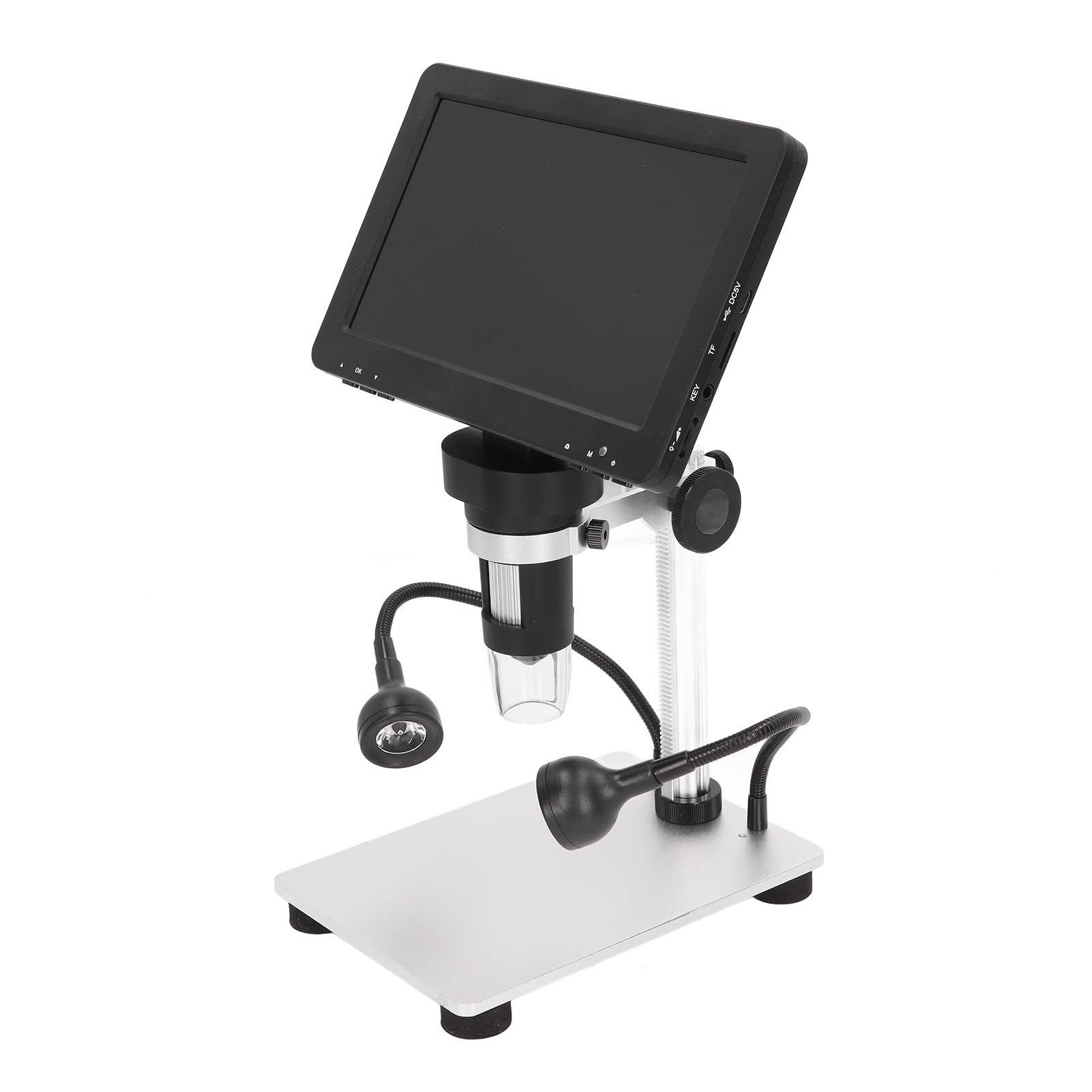 Cocoarm 7-Zoll-LCD-Digitalmikroskop Elektronisches Mikroskop 1200X 1080P mit 12MP-Kamera 8 LED-Aluminiumlegierungsständer für PCB-Löten Münzfelsinspektion Studentenreparatur
