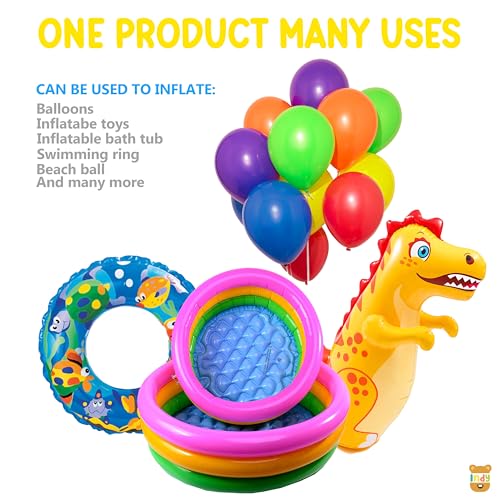 Image of Just Party Hand Held Balloon Air Pump Inflator For Metallic Pastle Balloons and 5 Meter Balloon Arch Kit For Decoration of Birthday /Anniversary /Bachlorette /Wedding /Baby Shower /Any Special Event