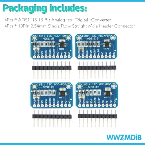 Image of ADS1115 16 BIT I2C ADC 4 Channel Module Pack of 3 for Rduino Projects, Low Current Consumption and Wide Supply Range