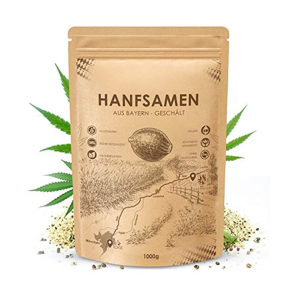 Hanfsamen Geschält 15 KG aus Bayern | Naturbelassene Hanf Samen in Rohkostqualität - Reich an wertvollen Omega-3- und…