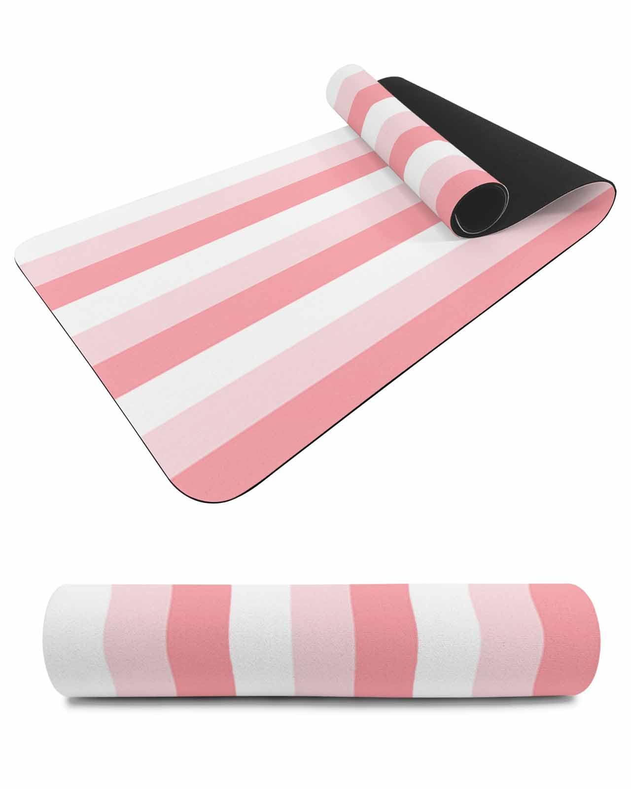 Debedcor Heat Proof Table Pads Waterproof Decorative, Pink Ombre Striped Non-Slip Table Countertop Protector, Abstract Art Peach Stripes Insulation Mat for Kitchen Room, 40 x 12 Inches