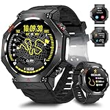 GPS Smartwatch Herren, 2025 Militär Smartwatch Sportuhr, 1.39'' Fitnessuhr Smart Watch für Android und ios, Wasserdichte Fitness Tracker mit Telefonfunktion/Herzfrequenz/AI/ChatGPT/über 100 Sportmodi