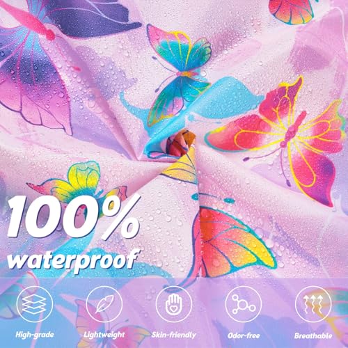 Image of WAWSAM Lightweight Rain Poncho Kids, Ponchos for Kids Waterproof Reusable Hooded, Kids Poncho Rain Jacket for Boys and Girls