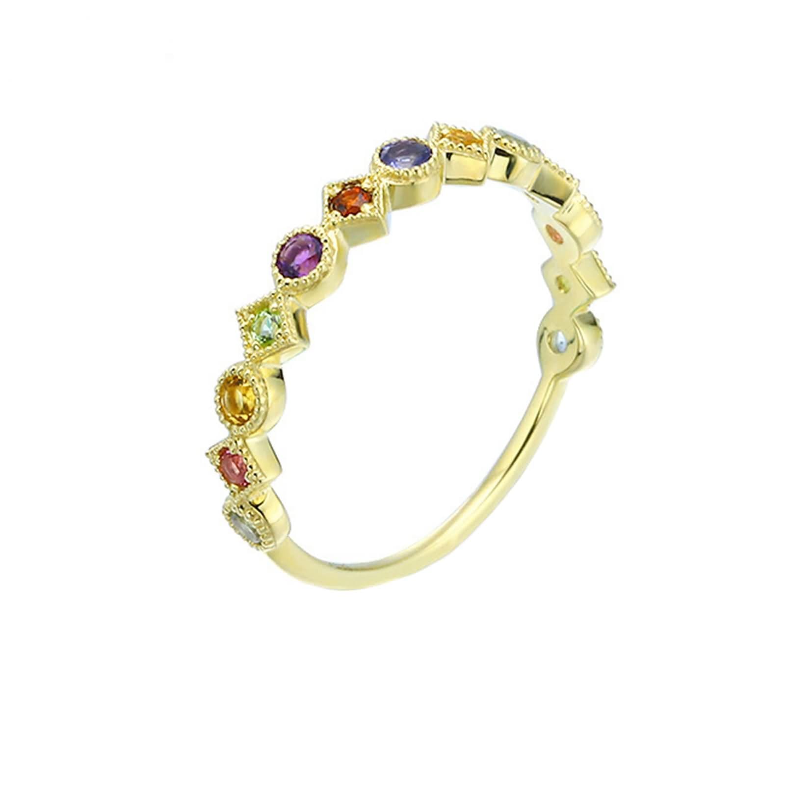 Beydodo Anillos Boda Oro Mujer 9 14 18 Kilates con Redondo con Cristal, Anillo Oro para Mujer Compromiso