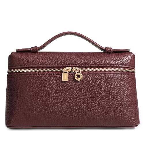 Rejolly Bolsa tiracolo feminina pequena com alça superior bolsa de ombro designer bolsa de ombro silenciosa luxuosa bolsa moderna de couro, Burgandy, 7.9 x 2.8 x 4.3 inches (20 x 7 x 11 cm)