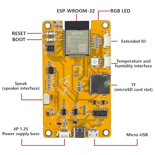 2 Pack ESP32 CYD Cheap Yellow Display, 2.8" Touch Screen Display ESP32-2432S028R, 240×320 TFT LCD, WiFi Bluetooth Dual-Core 240MHz Development Board Compatible with Arduino IDE for IoT DIY - Image 4