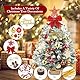 YSWOVUO Mini Weihnachtsbaum mit Beleuchtung LED, 60cm Kleiner Weihnachtsbaum mit Weißem Schnee und Baumspitze Stern, Tisch Weihnachtsbaum für Home Office Esstisch Desktop