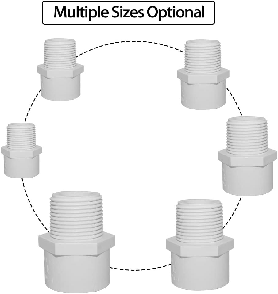 2" PVC Pipe Fitting Adapter Connector Union Coupling Schedule 40 (Slip Socket x NPT Female Pipe Thread), Pack of 2