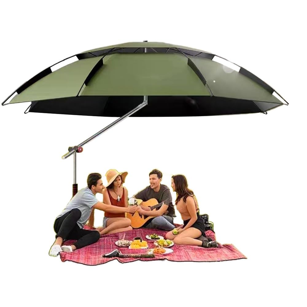 Camping Sonnenschirme Große Strandschirm Kippbar Angelschirm Mit Anker, Tragbarer Sonnenschutz Picknick-Schirm Für Garten Terrasse Markt Pool(2.4 m(8ft))