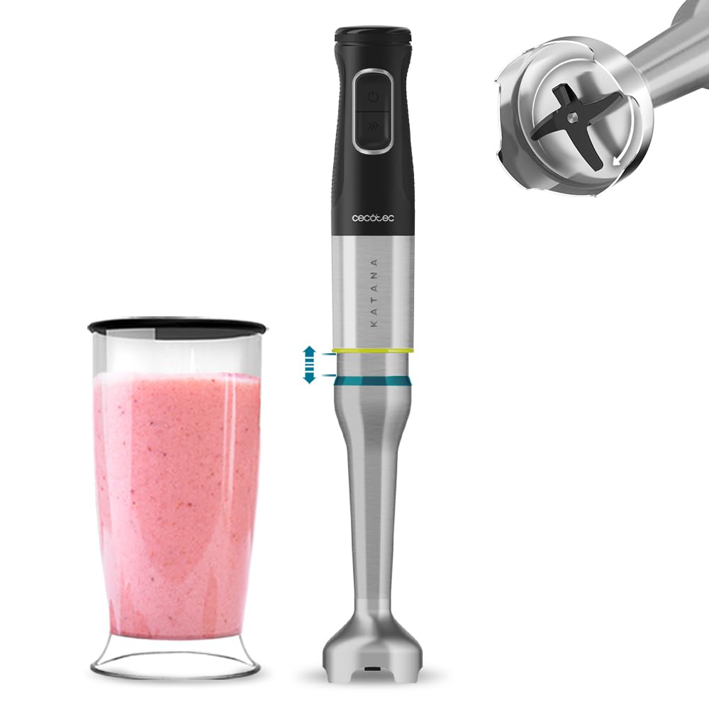 Cecotec Batidora de mano Power TitanBlack 1500 XL TotalMix. Potencia 1500 W, Cuchillas 4 hojas con recubrimiento titanio, Pie XL, Campana antisalpicaduras, Velocidad ajustable, Función Turbo — view 15