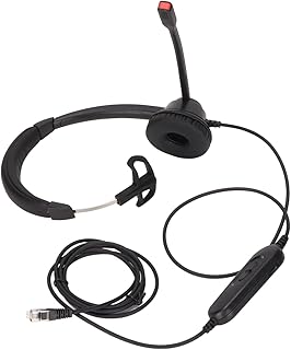 SHYEKYO Mono Customer Service Headset, Speaker Volume Adjustment RJ9 Single Ear Headset Clear Calls for Conference Call for Truck Driver