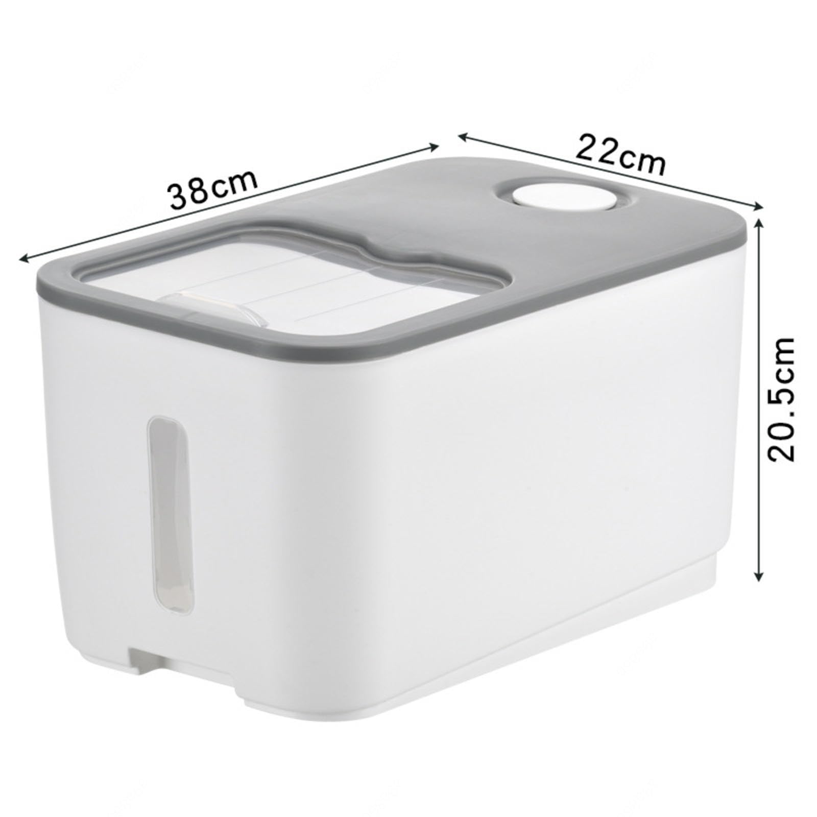 NIBHZ Contenedores de Alimentos Extragrandes, Contenedores de Almacenamiento con Tapas y Cuchara, Contenedores de Cocina Herméticos para Almacenar Alimentos Secos, Contenedor,Grey-10KG