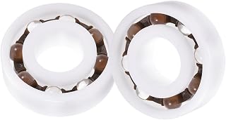 2Pcs 6204 POM Plastic Bearings -[20x47x14mm], Open-Type Bearing for Industrial Application, Nylon Cage, Glass Ball, ABEC1