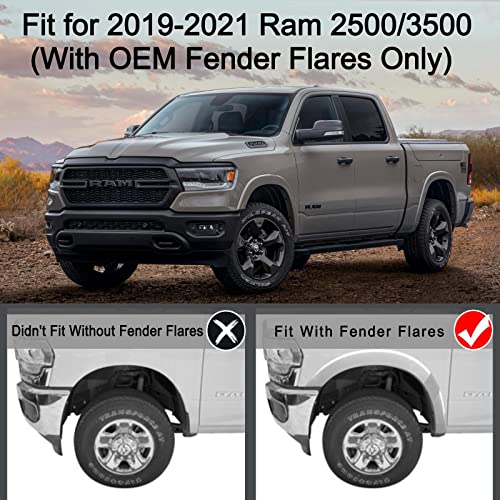 Image of Tecoom Custom Mud Flaps Splash Guards Fit for 2019-2023 Ram 2500 /3500 Trucks with OEM Fender Flares(not Power Wagon), Black Front and Rear Mud Guard Set of 4