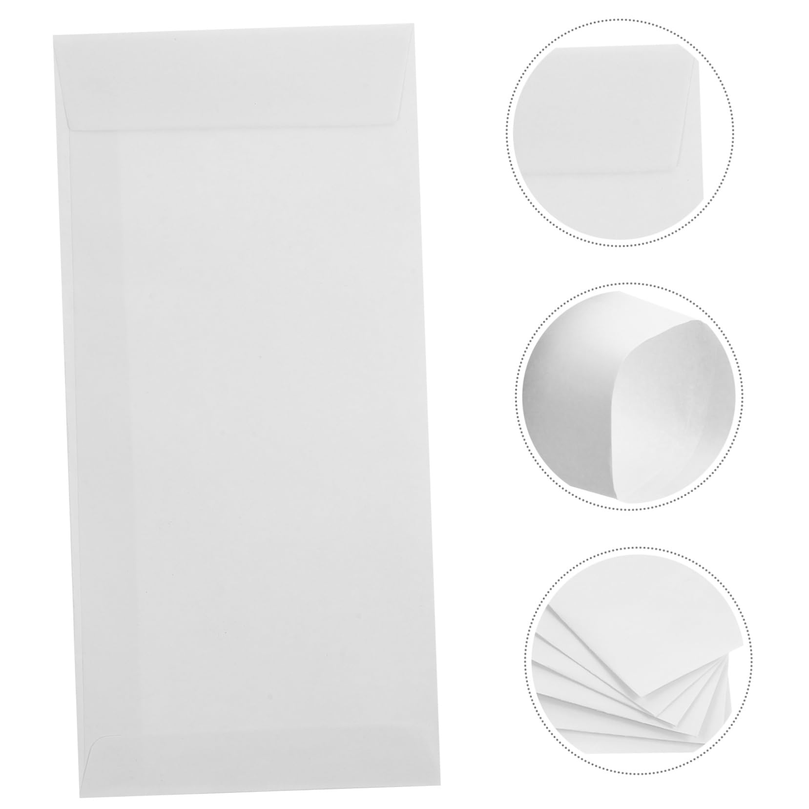 Sobres Pequeños Autoadhesivos Blancos de Papel Offset, 120 Piezas
