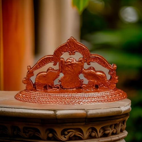 Image of Mahalakshmi with Paired Elephants Murti Idol - 1.3 in