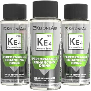 KetoneAid KE4 Pro Ketone Ester Drink | Not a Ketone Salt, No Sugar, No Caffeine | Exogenous D-BHB Ester | 12 Serving Per Bottle (3 Count)