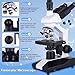 Herwicm Compound Trinocular Microscope 40X-5000X Magnification, Research Grade Professional Microscope, Two Levels of Mechanical Stage LED Illumination, USB Video Camera with Microscope for Adults
