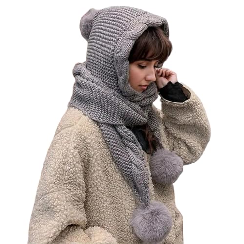 Gorros para hombres y mujeres con forro de felpa y bufanda de punto en combo