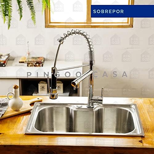 Kit Cuba para Cozinha Carajás em Aço Inox 201 com Acessórios e Torneira Gourmet Misturador Monocomando Munim em Metal Pingoo.casa