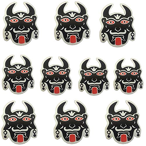 Ramanta Buri Nazar Wale Sticker/Black Ghost Sticker/Nazar Battu Sticker Compatible with Car, Bike, and Home Entrance Suraksha Kavach - (Pack of 10 PCs, Black, Vinyl)