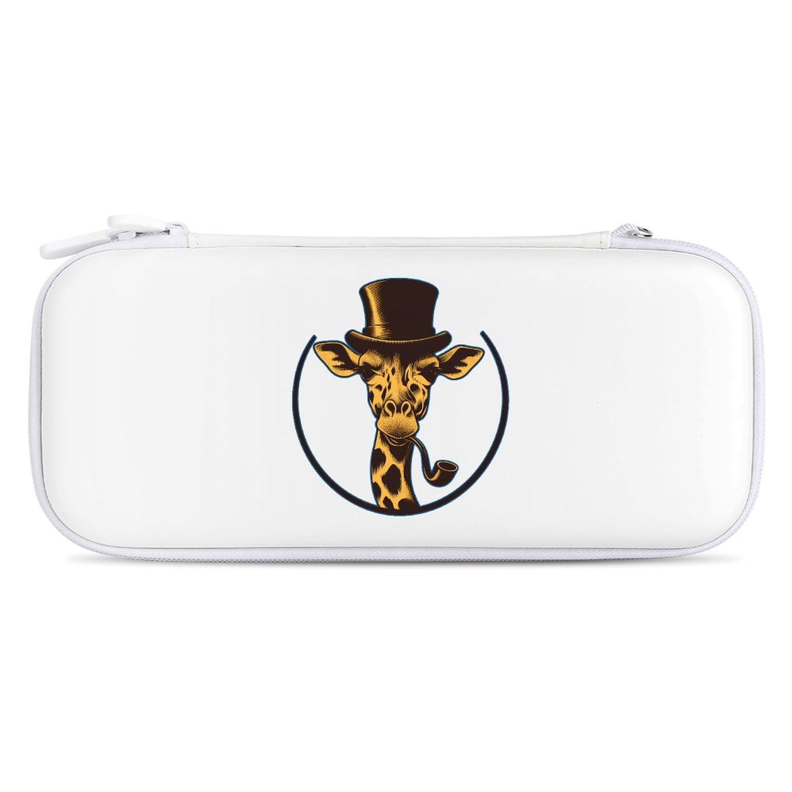 Bowler Hat Giraffe Compatible with Switch Carrying Case Hard Travel Game Bag Pouch with 15 Games Accessories White-style