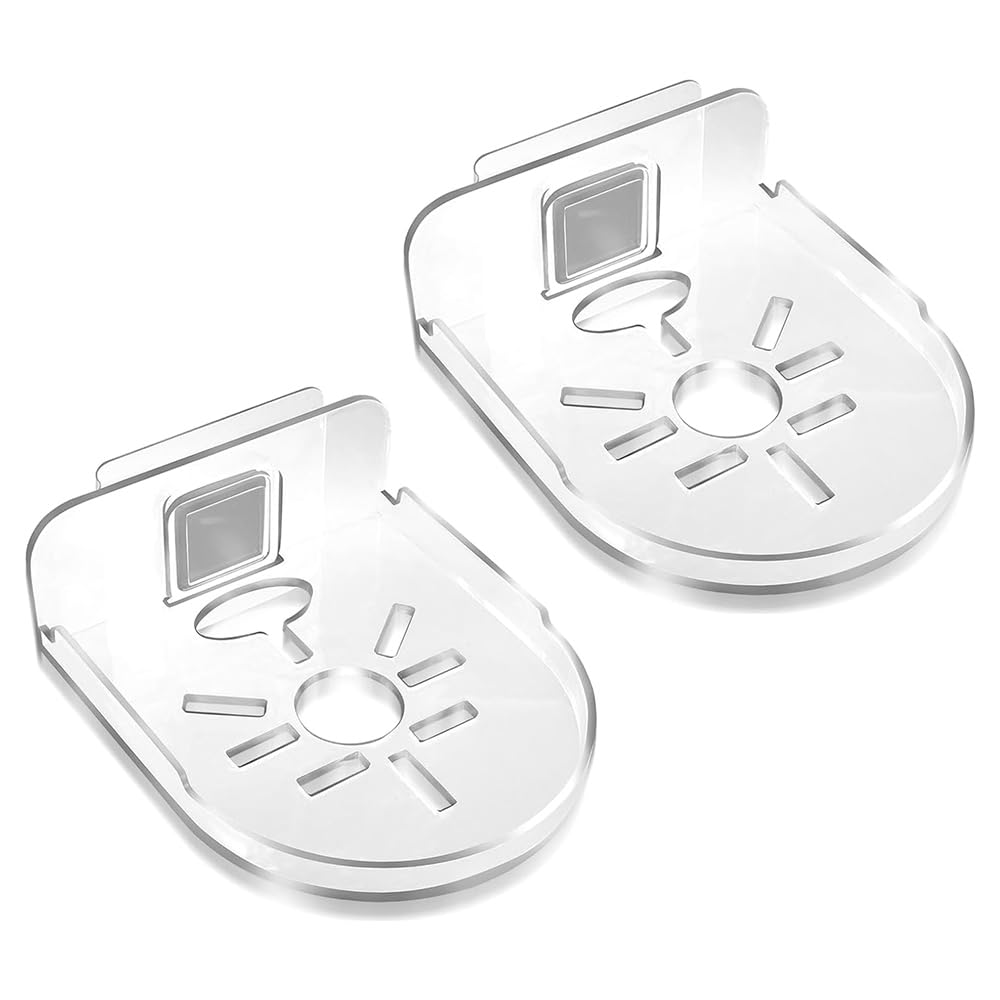 Laroal 2 Pack Universal Wall Mount Camera Bracket - No Drilling Adhesive Security Camera Holder, Indoor Acrylic Bracket Tray, Clear - Easy Installation, Ideal for Home and Office