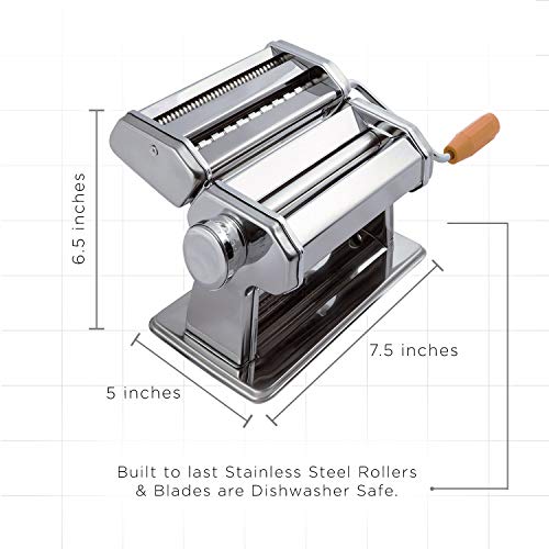 OxGord Edelstahl Frische Pasta Maker Roller Maschine – Bild 3