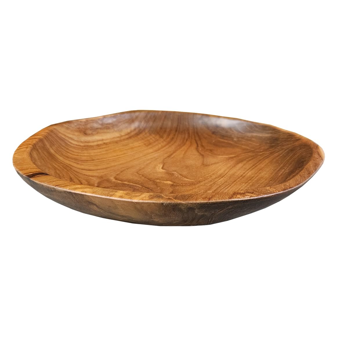 Meubletmoi Bol/Ensaladera/Vacío Bolsillo de Madera de Teca Fabricación Artesanía +/- D. 31 cm – Estilo natural y exótico – Objeto de decoración – Adán