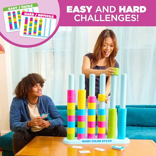 Image of Giant Color Stack Challenge by Relatable - Strategy Stacking Game with 50 Puzzles, Backyard & Lawn Activity for Summer Parties, Outdoor Fun for Families & Groups, Ages 6+