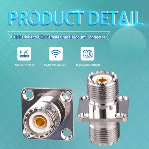 Conector UHF Hembra de Montaje para Panel TUOLNK x 2 miniatura 3