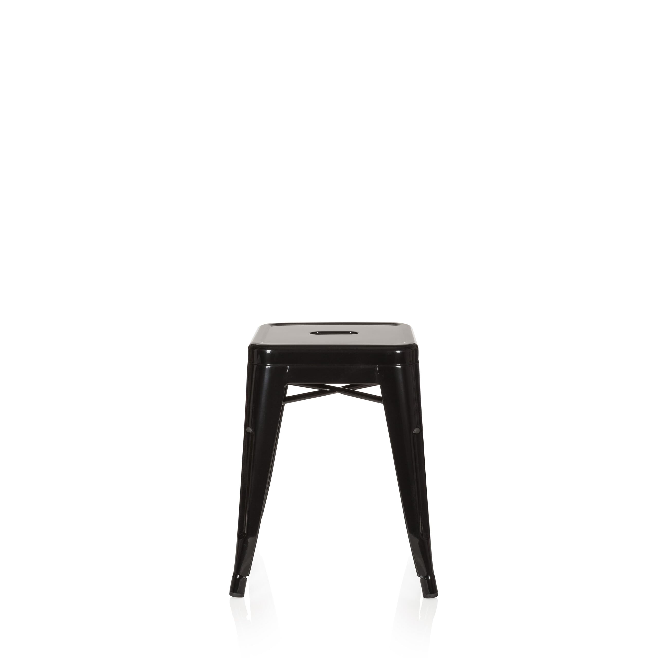 hjh OFFICE 645000 Tabouret bistrot VANTAGGIO Métal Noir, Tabouret au Look Industriel et Moderne, empilable