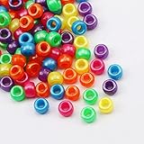 BOSAIYA SL 6x9mm Mix Matte Big Hole Acrylic Beads Luminous Loose Spacer Beads for Jewelry Making Handmade DIY Bracelet Accessories T829 (Color : B07262, Item Diameter : 200pcs)