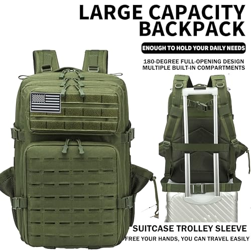 Image of Military Tactical Backpack 45L /25L 3 Day Assault Pack Molle Daypack Hiking Backpack for Men and Women